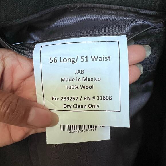 Jos. A. Bank Men's 2-PIECE SUIT Blazer Jacket 56L Pant W52xL31 Gray 100% Wool - Picture 5 of 7